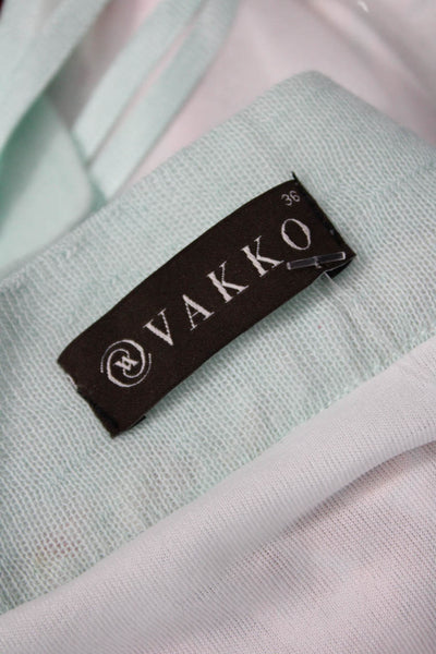 Vakko Women Paisley Sundress Light Blue Sleeveless Knee Length Size 36