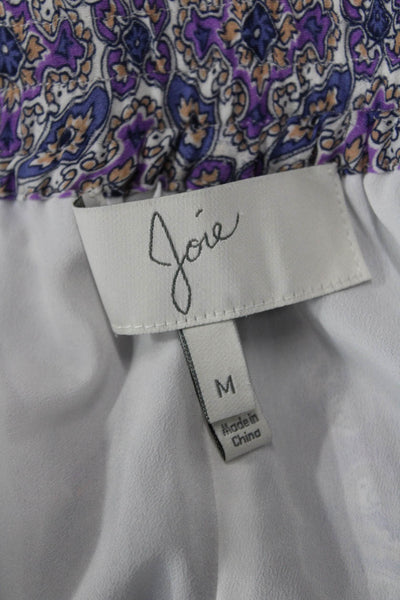 Joie Unisex Purple Paisley Silk Drawstring Bohemian Shorts Size M