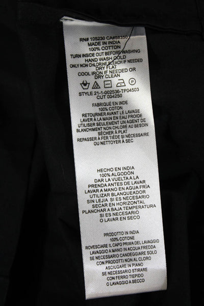 Joie Womens Black Cotton Button Blouse 3/4 Sleeve Crew Neck Size XS