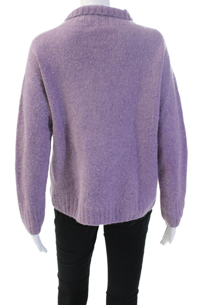 Knititude Unisex Purple Mock Neck Pullover Cashmere Blend Size S