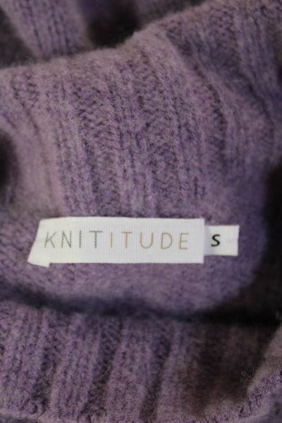 Knititude Unisex Purple Mock Neck Pullover Cashmere Blend Size S