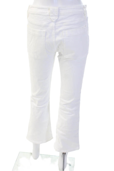 Frame Womens Designer Cropped Cargo Pants White Mid Rise Size 26