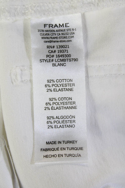 Frame Womens Designer Cropped Cargo Pants White Mid Rise Size 26