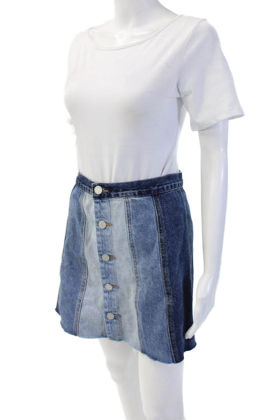 BLANKNYC Womens A-Line Mini Skirt Blue 100% Cotton Size 26