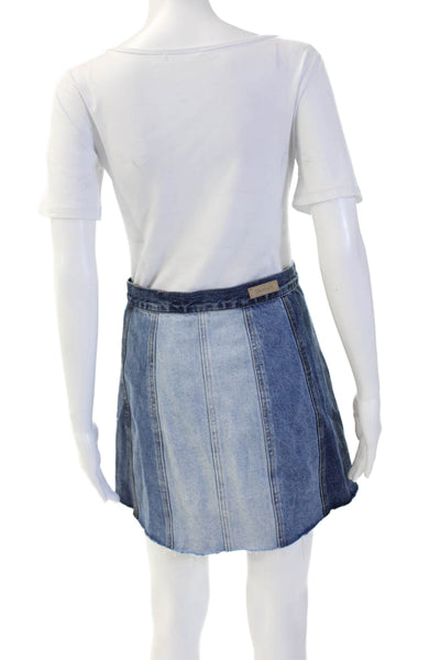 BLANKNYC Womens A-Line Mini Skirt Blue 100% Cotton Size 26