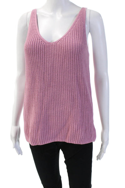 Banana Republic Womens Sleeveless V-Neck Cotton Tank Pink Size M
