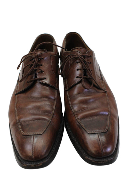 Silvano Sassetti Mens Leather Lace Up Oxford Shoes Brown Size 10.5