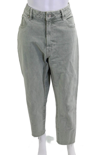 Zara Womens Cropped Gray High Rise Cotton Jeans Size 12