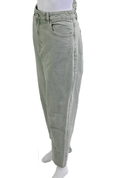 Zara Womens Cropped Gray High Rise Cotton Jeans Size 12