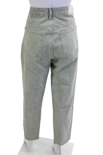 Zara Womens Cropped Gray High Rise Cotton Jeans Size 12