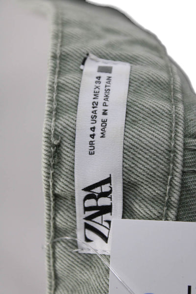 Zara Womens Cropped Gray High Rise Cotton Jeans Size 12