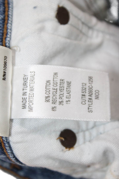 Agolde Women Mom Cropped High Rise Blue Jeans Button Size 31