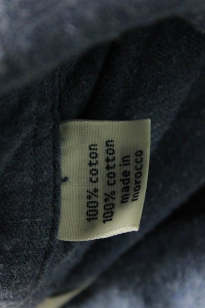 Hartford Mens Cotton Collared Basic Button Down Shirt Blue Size XL