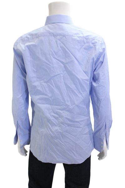 Lord Willy's Mens Cotton Collared Basic Button Down Shirt Light Blue Size L