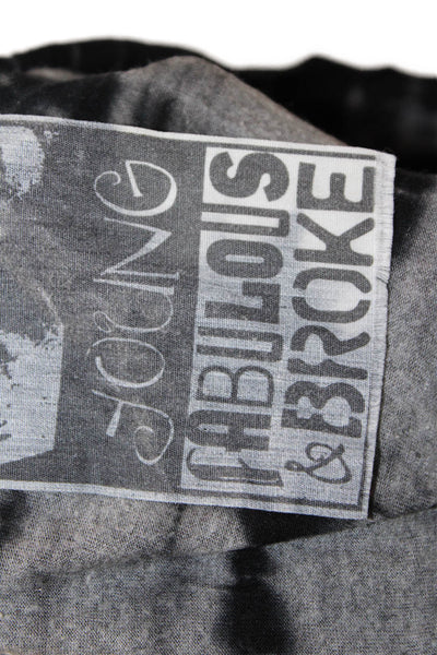 Young Fabulous & Broke Women Cropped Black Rayon T-Shirt Boho Size S