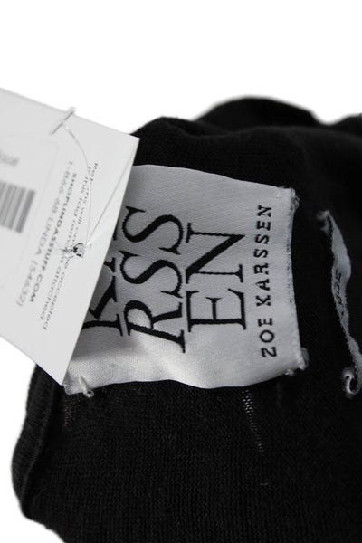 Karssen Zoe Karssen Womens Black Bird Graphic Crew Neck Short Sleeve Tee Size L