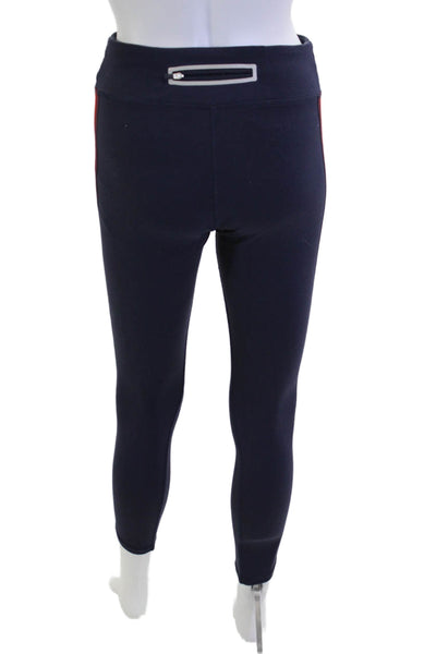 Tory Sport Womens Striped Dark Blue Ankle Jeggings Polyester Zip Size S