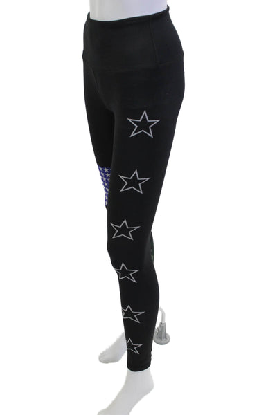 Noli Womens Ankle Leggings Black Graphic Print Army Size S