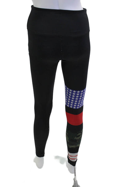 Noli Womens Ankle Leggings Black Graphic Print Army Size S