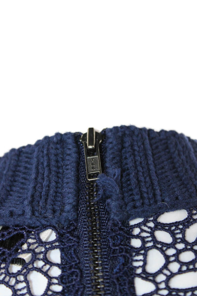 Sea New York Womens Pullover Crewneck Floral Polyester Sweater Button Size XS