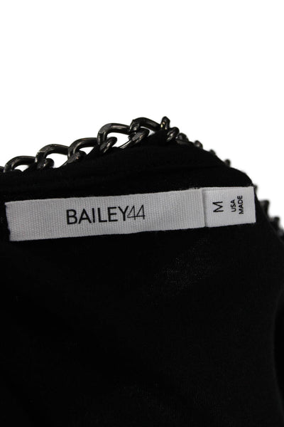 Bailey 44 Womens Black Gothic Long Sleeve Top Rayon Spandex Round Neck Size M