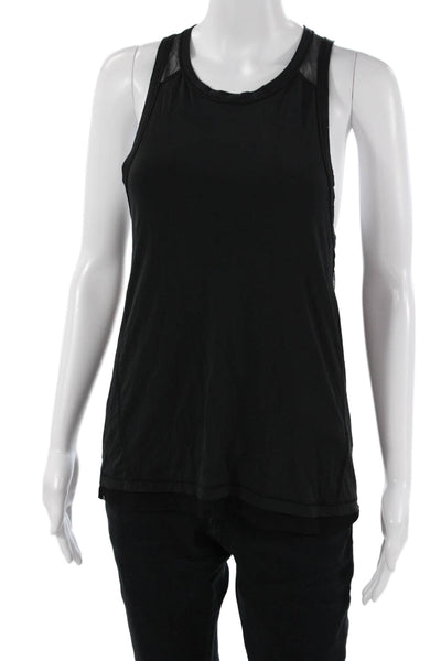 ALALA Womens Basic Black Tank Round Neck Tactel Spandex Size S