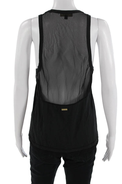 ALALA Womens Basic Black Tank Round Neck Tactel Spandex Size S