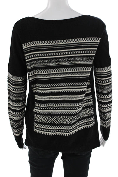Bailey 44 Women Pullover Fair Isle Aztec Black Round Neck Long Sleeve Size S