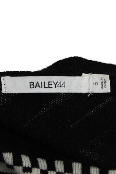 Bailey 44 Women Pullover Fair Isle Aztec Black Round Neck Long Sleeve Size S