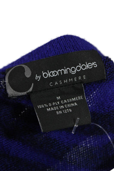 C by Bloomingdales Womens Black Animal Print Cashmere Pullover Sweater Size M