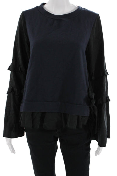 Sugar + Lips Women Black Pullover Sweatshirt Crewneck Modal Size S