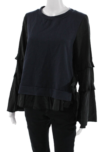 Sugar + Lips Women Black Pullover Sweatshirt Crewneck Modal Size S