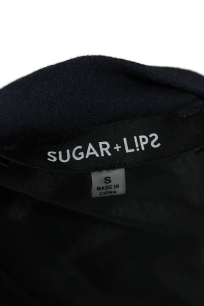 Sugar + Lips Women Black Pullover Sweatshirt Crewneck Modal Size S