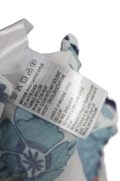 Farm Rio Unisex Button-Down Collared Blue Rayon Bird Short Sleeve Size XS