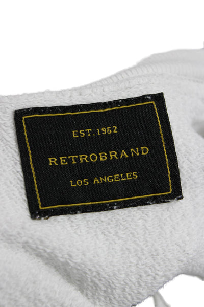 Retro Brand Women Pullover Sweatshirts White Cotton Graphic 80s Size S