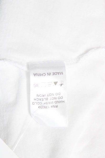 Pomander Place Womens Basic Jersey T-Shirt White 3/4 Sleeve Round Neck Size S