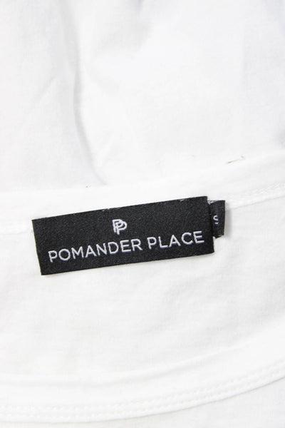 Pomander Place Womens Basic Jersey T-Shirt White 3/4 Sleeve Round Neck Size S
