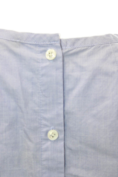 J Crew Womens Light Blue Cotton Button Up Blouse Short Sleeve Size 6