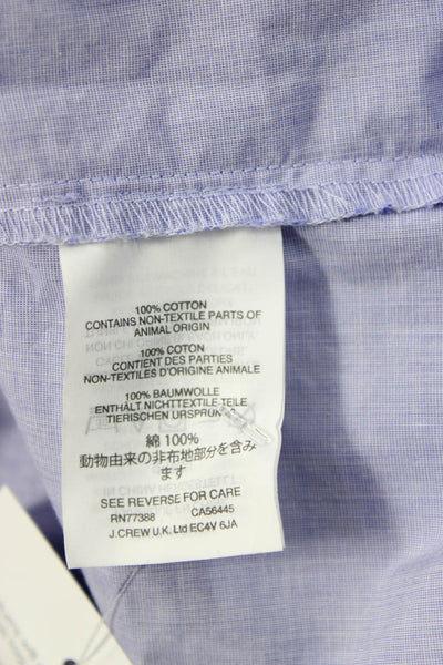 J Crew Womens Light Blue Cotton Button Up Blouse Short Sleeve Size 6