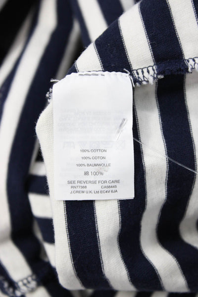 J Crew Womens Jersey Striped Dark Blue 100% Cotton Round Neck T-Shirt Size S