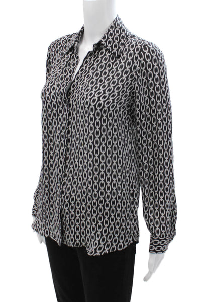 L Agence Womens Black Silk Button Up Blouse Size XS