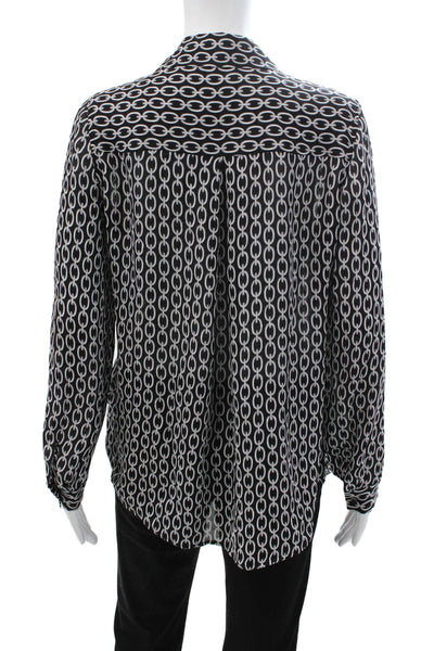 L Agence Womens Black Silk Button Up Blouse Size XS