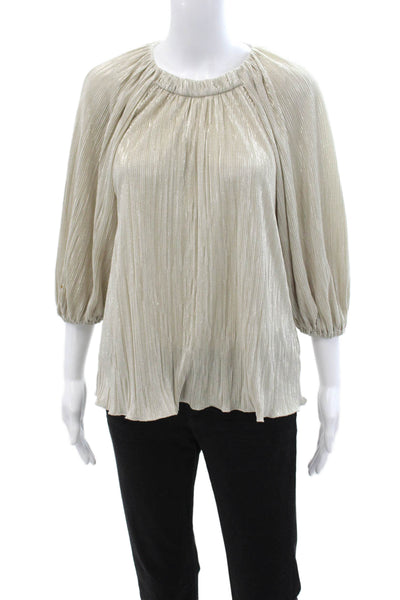 Jonathan Simkhai Womens Striped Rayon 3/4 Sleeve Blouse Size 0