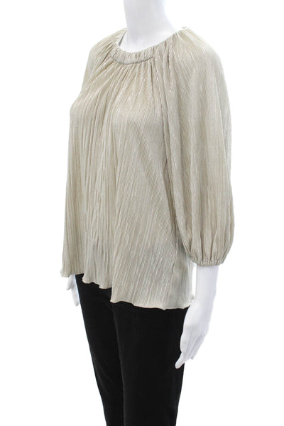 Jonathan Simkhai Womens Striped Rayon 3/4 Sleeve Blouse Size 0