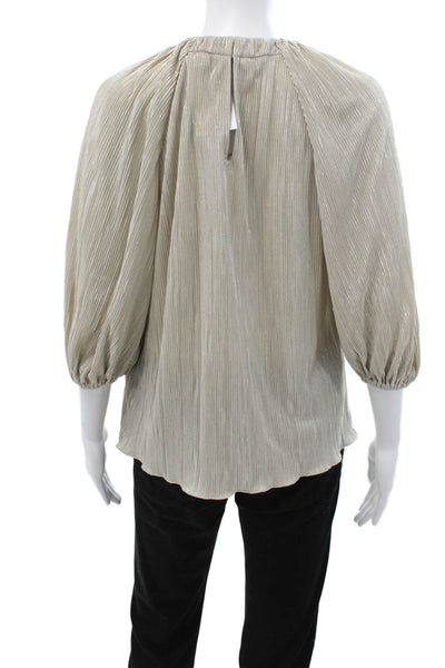 Jonathan Simkhai Womens Striped Rayon 3/4 Sleeve Blouse Size 0
