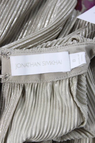 Jonathan Simkhai Womens Striped Rayon 3/4 Sleeve Blouse Size 0