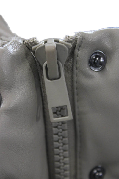 Zara Womens Puffer Quilted Jacket Beige Polyester Sleeveless High Neck Size S