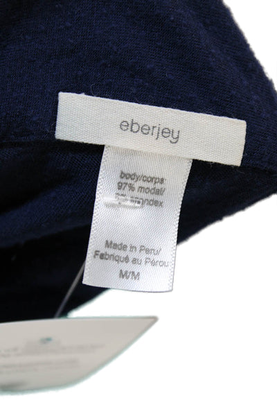 Eberjey Women Pajama Top Blue V Neck Modal 3/4 Sleeve Size S