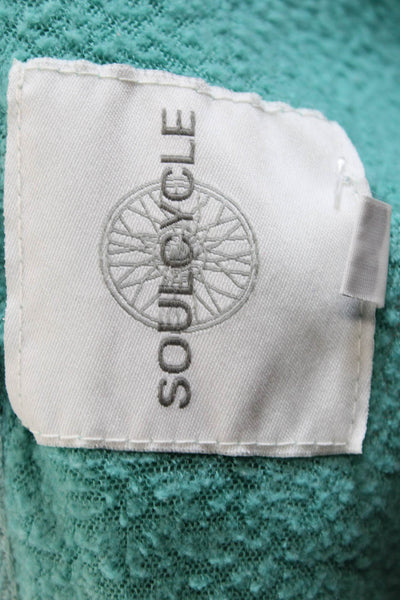 Soul Cycle Women Full-zip Hoodie Green Graphic Polyester Long Sleeve Size S