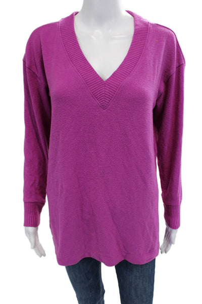 Loft Womens Purple V Neck Pullover Sweater Long Sleeve Size S